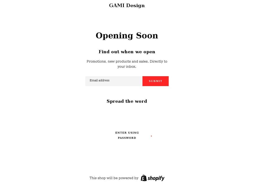 gamidesign.com shopify website screenshot