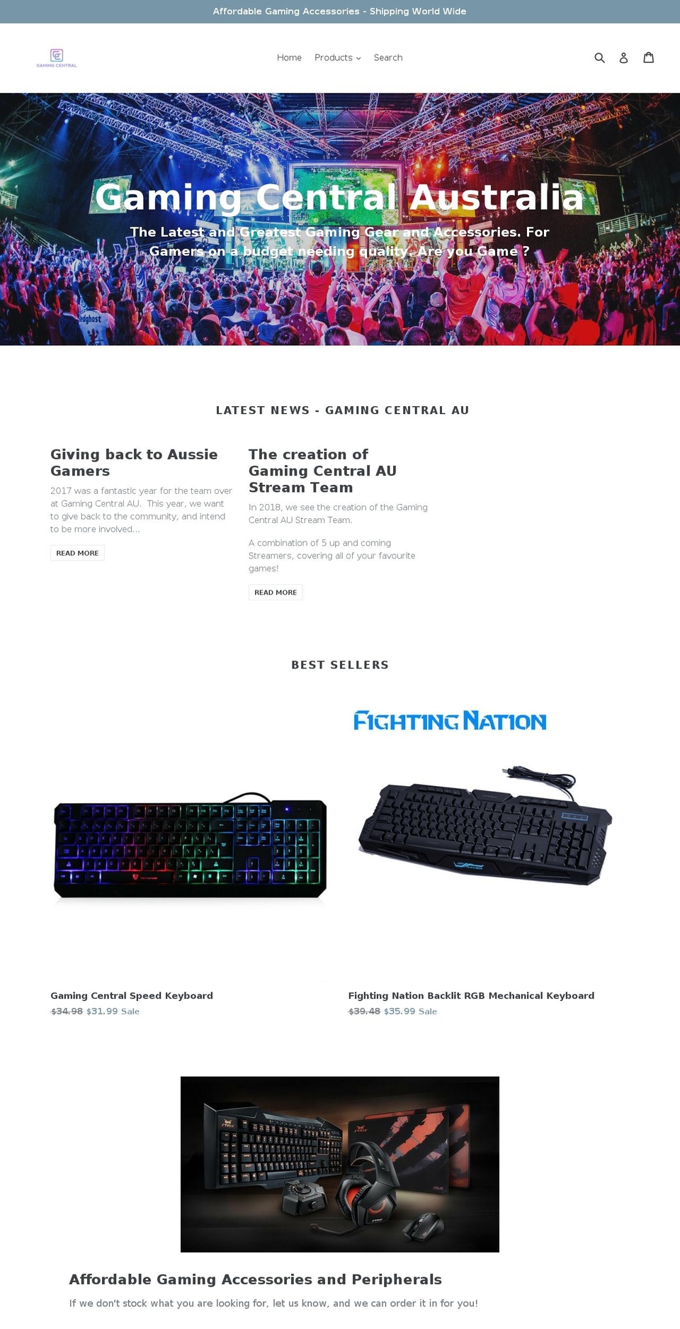 gamingcentral.com.au shopify website screenshot