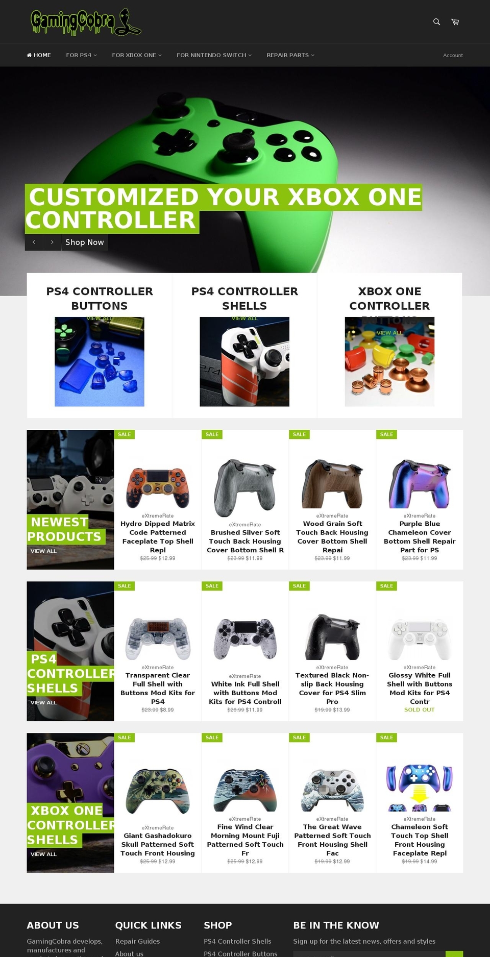 gamingcobra.com shopify website screenshot