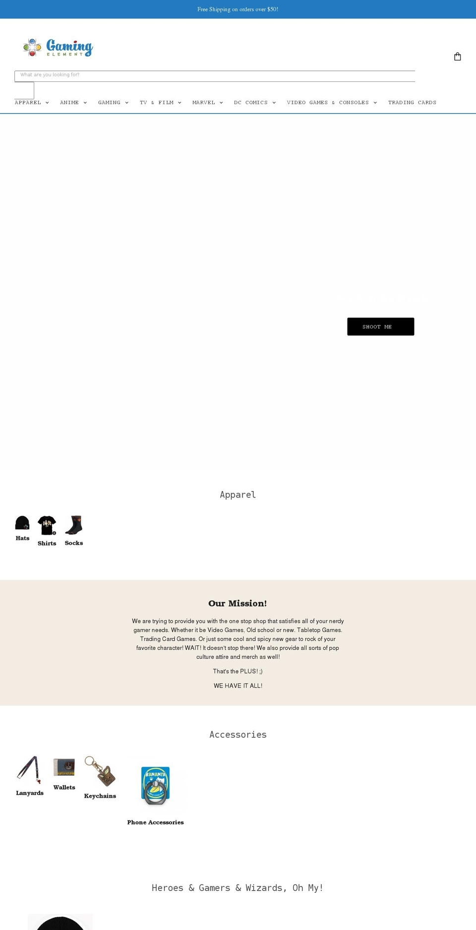 gamingelementplus.com shopify website screenshot