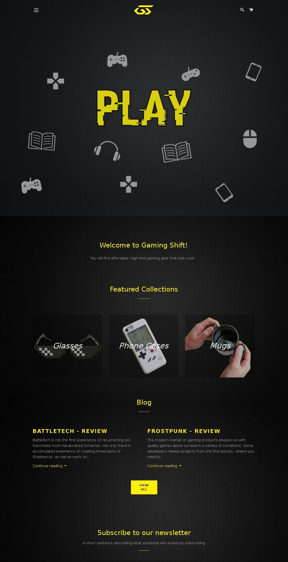 gamingshift.com — Shopify storefront screenshot