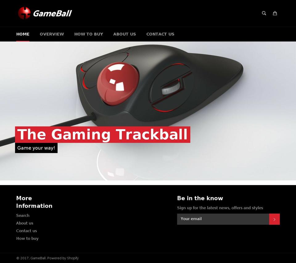 gamingtrackball.com shopify website screenshot