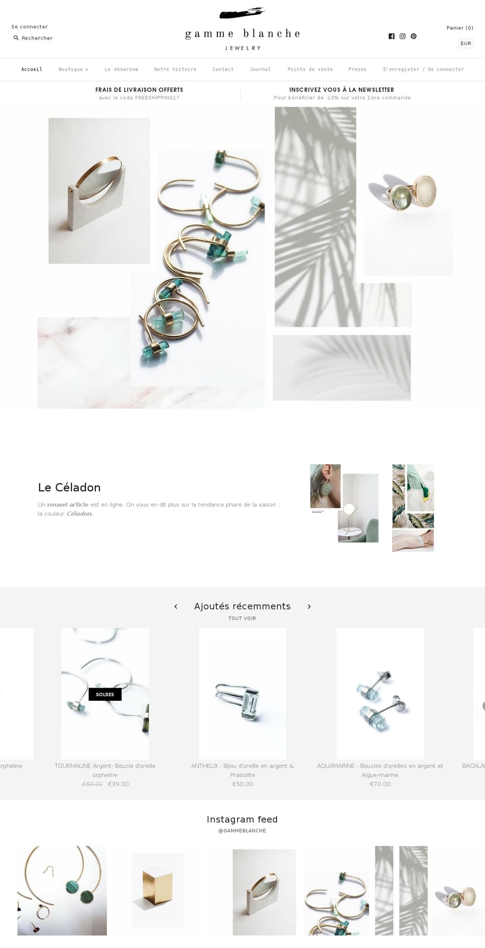 gamme-blanche.com shopify website screenshot