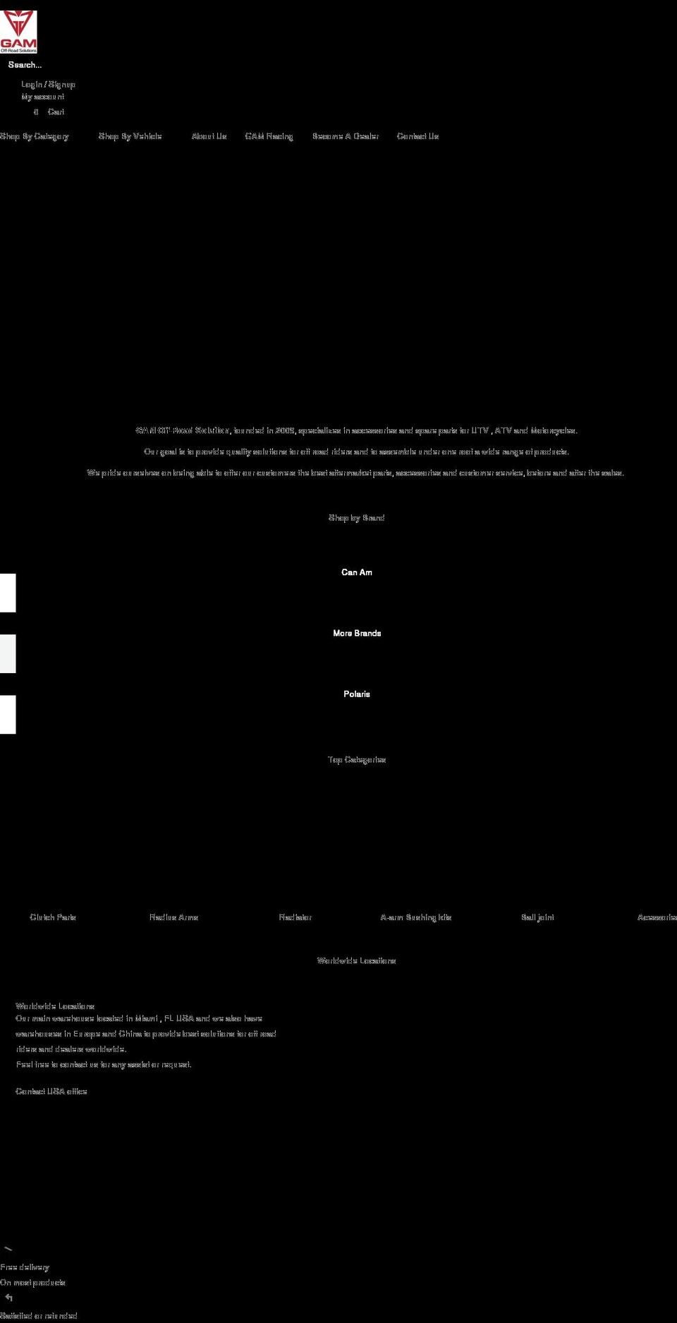gamparts.com shopify website screenshot