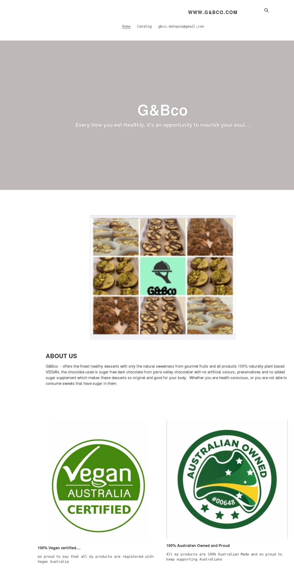 gandbco.com shopify website screenshot