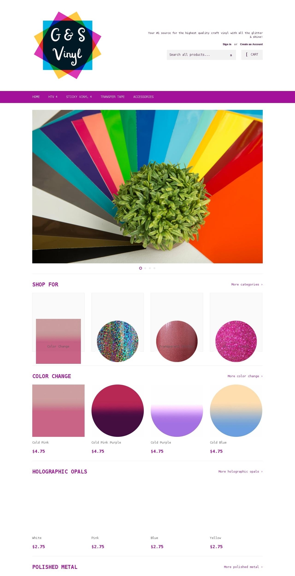 gandsvinyl.com shopify website screenshot