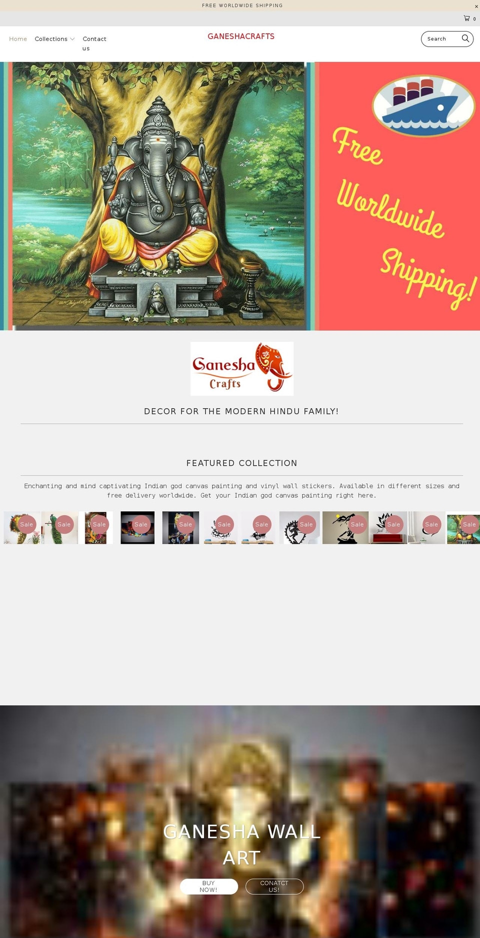 turboseoul Shopify theme site example ganeshacrafts.com