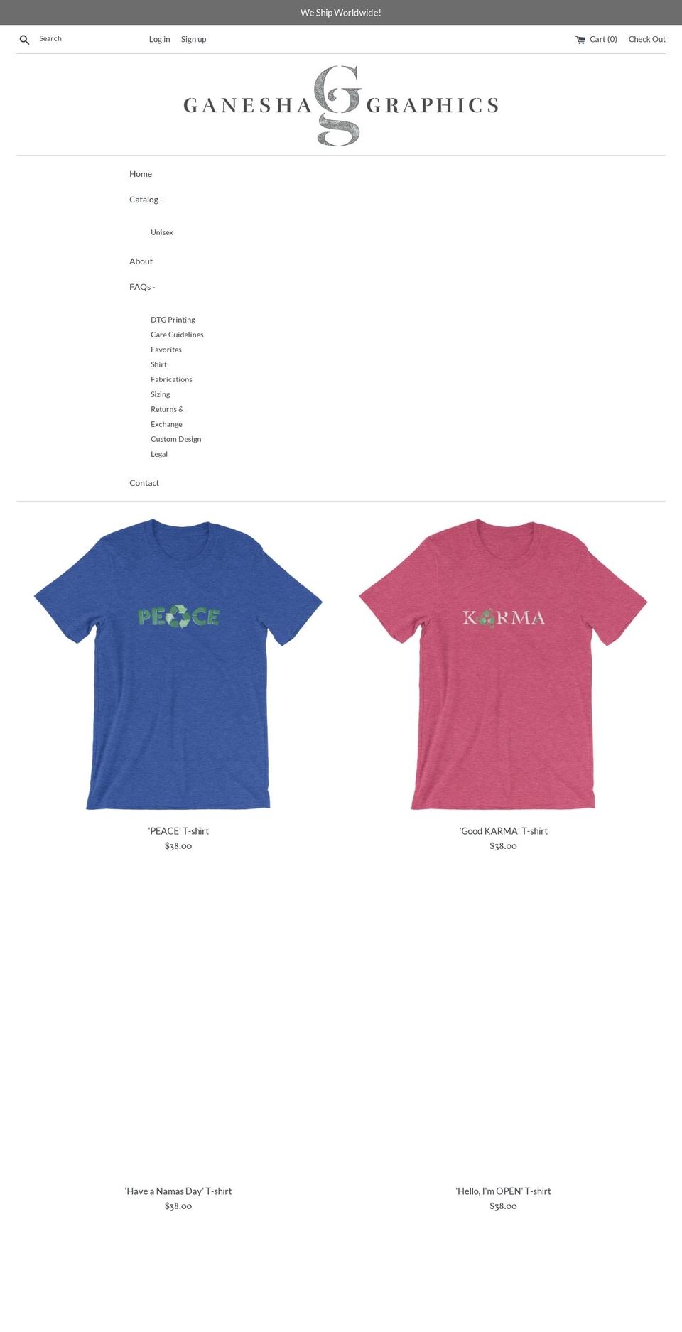 ganeshagraphicsnyc.com — Shopify storefront screenshot
