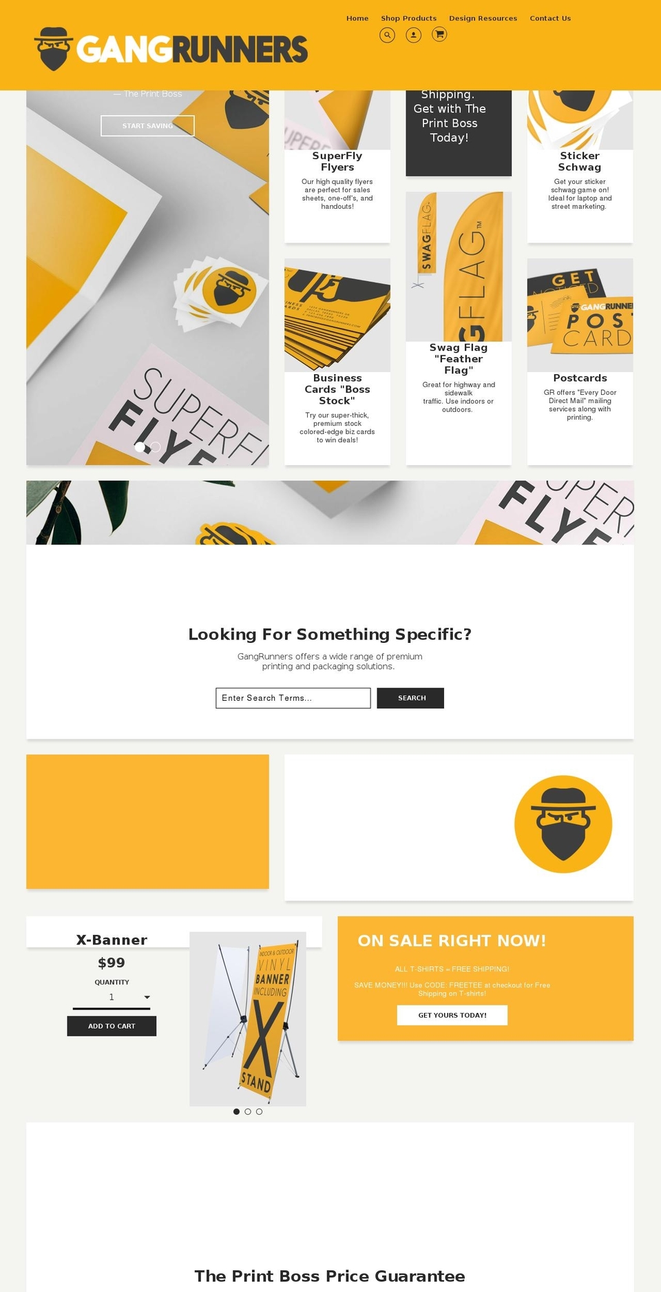 gangrunners.com — Shopify storefront screenshot