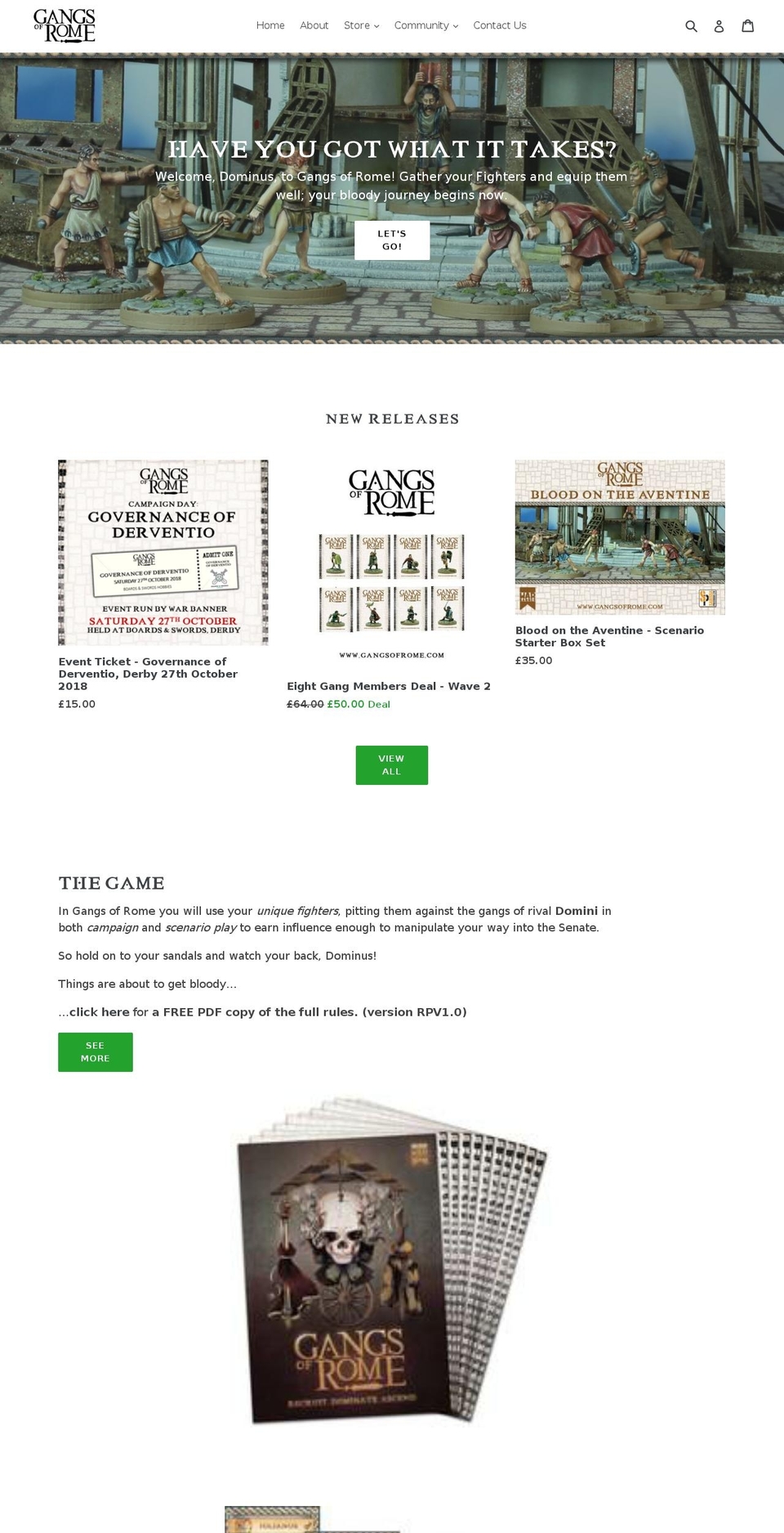 gangsofrome.com shopify website screenshot