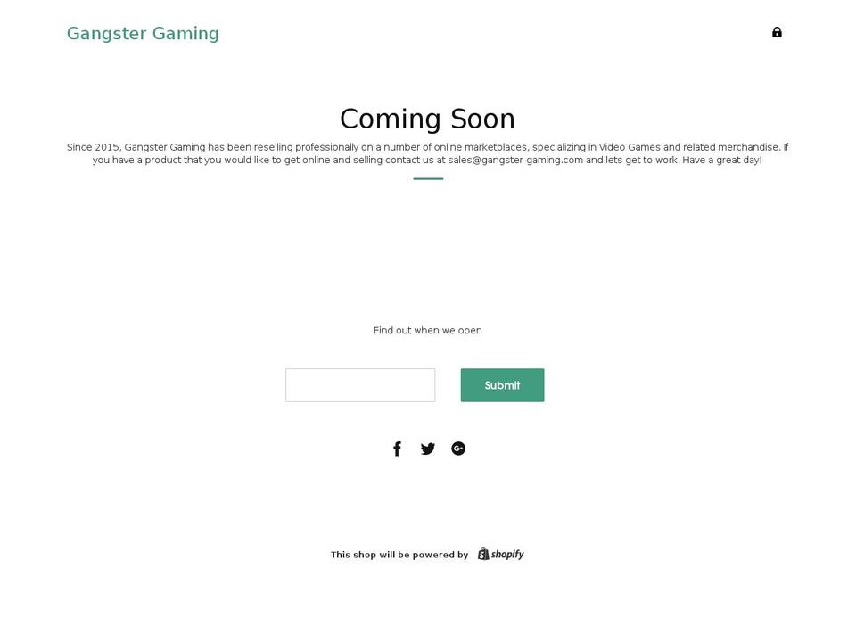 gangster-gaming.com shopify website screenshot