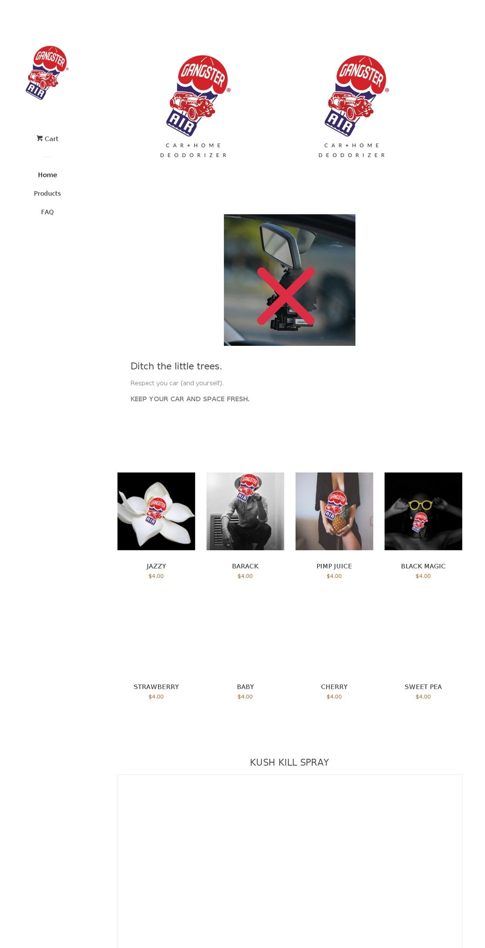 gangsterair.com — Shopify storefront screenshot