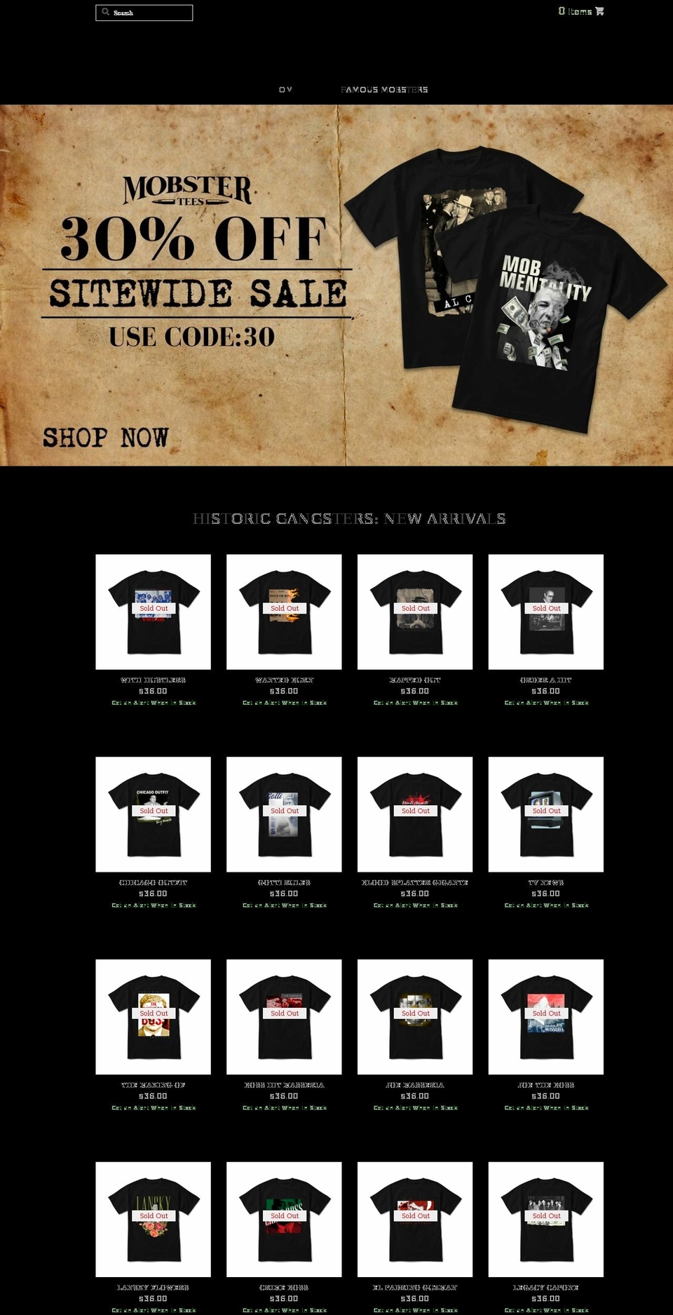 gangstermob.com shopify website screenshot