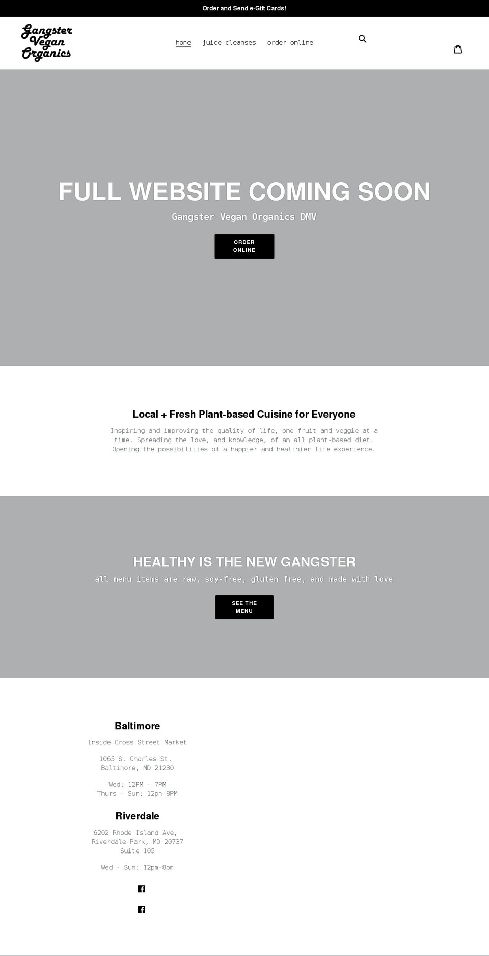 gangstervegandmv.com shopify website screenshot