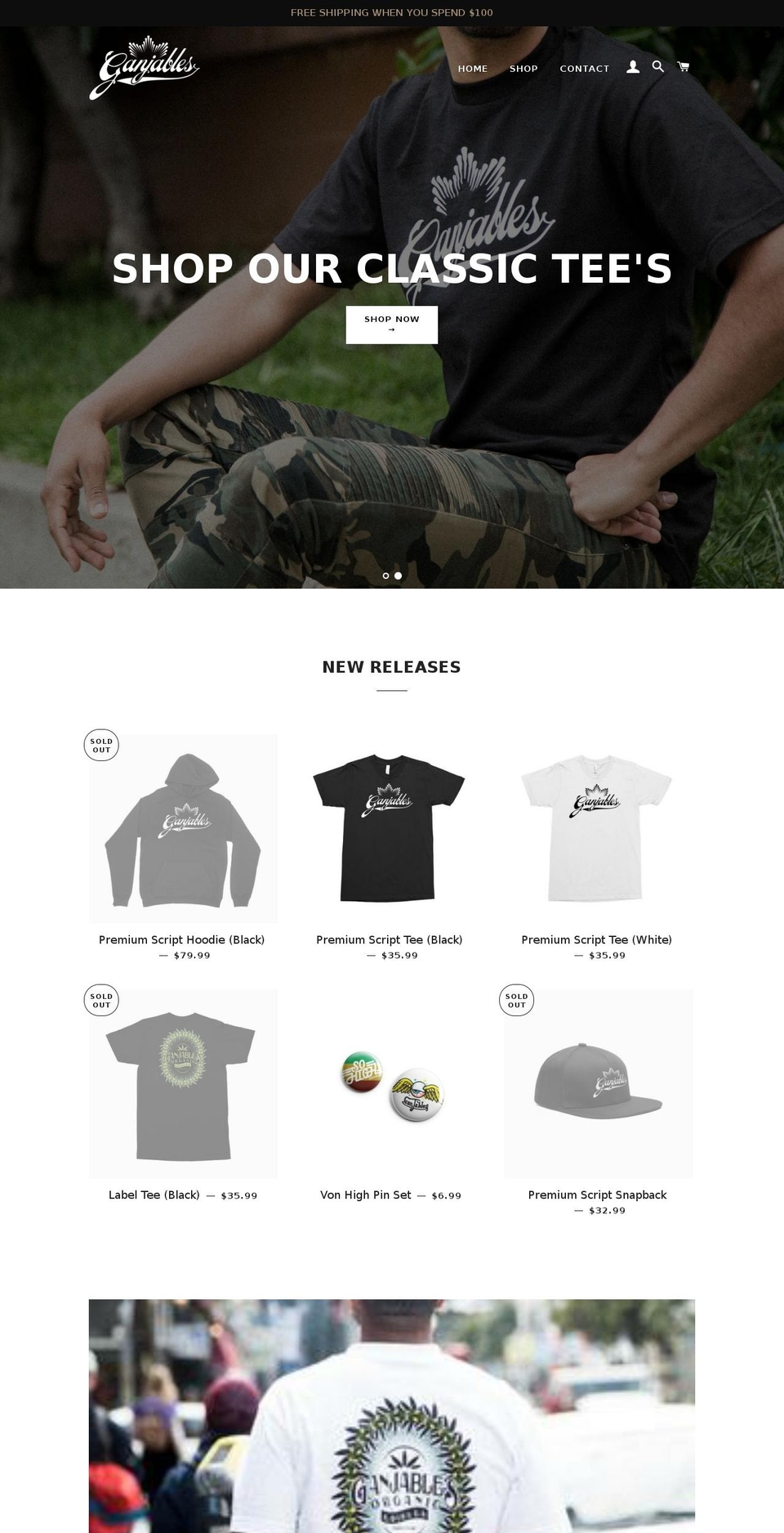 ganjables.net shopify website screenshot
