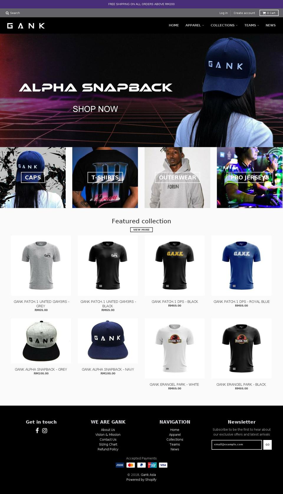 gankapparel.com — Shopify storefront screenshot