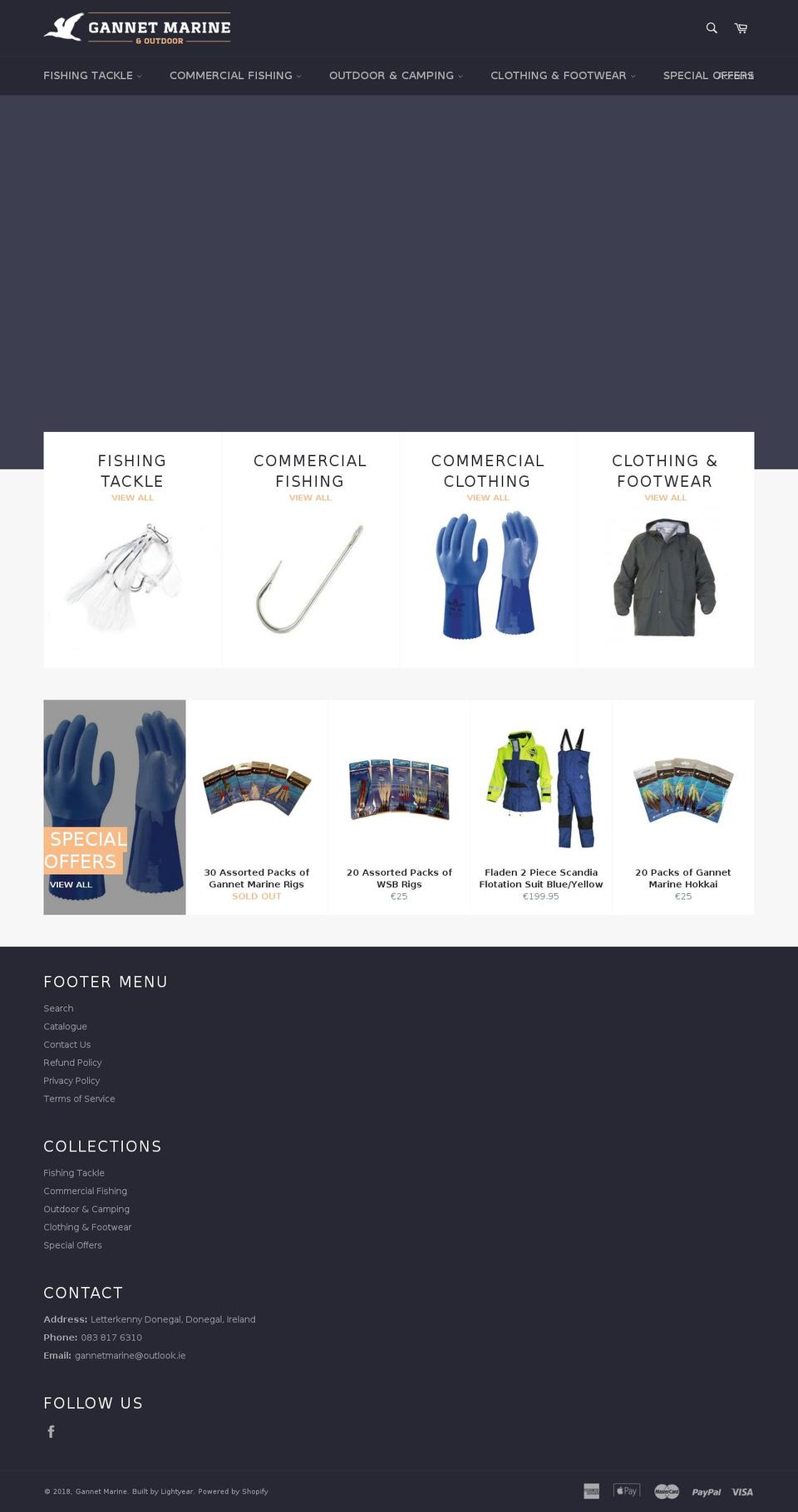 gannetmarine.com — Shopify storefront screenshot
