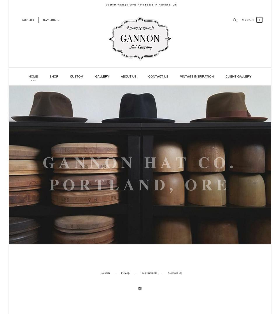 gannonhatcompany.com shopify website screenshot