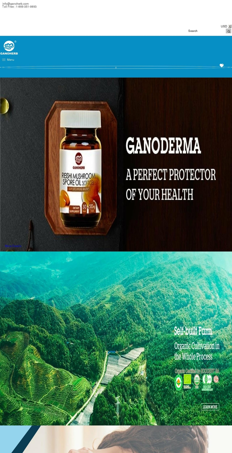 ganoherb.com shopify website screenshot