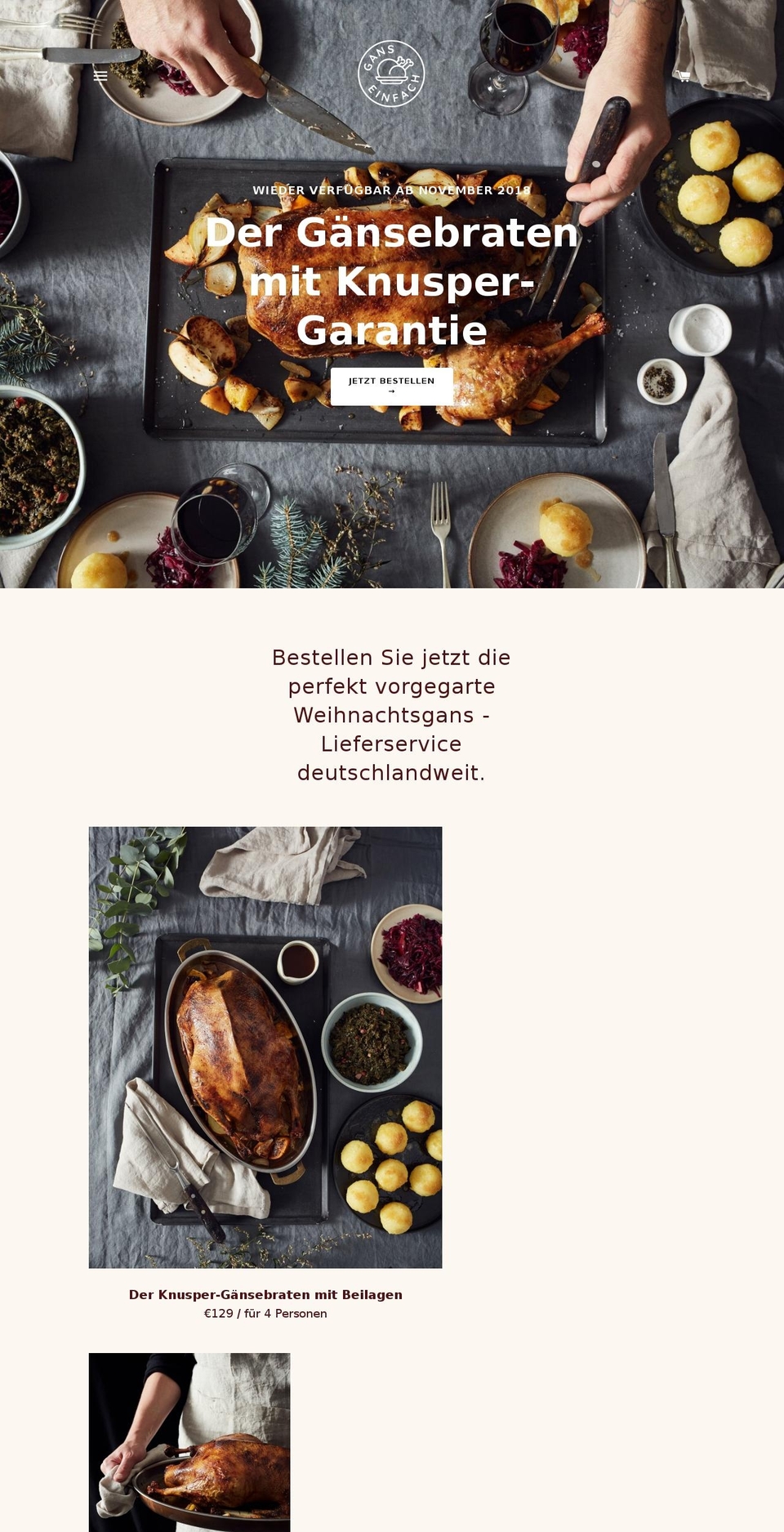 ganseinfach.de shopify website screenshot