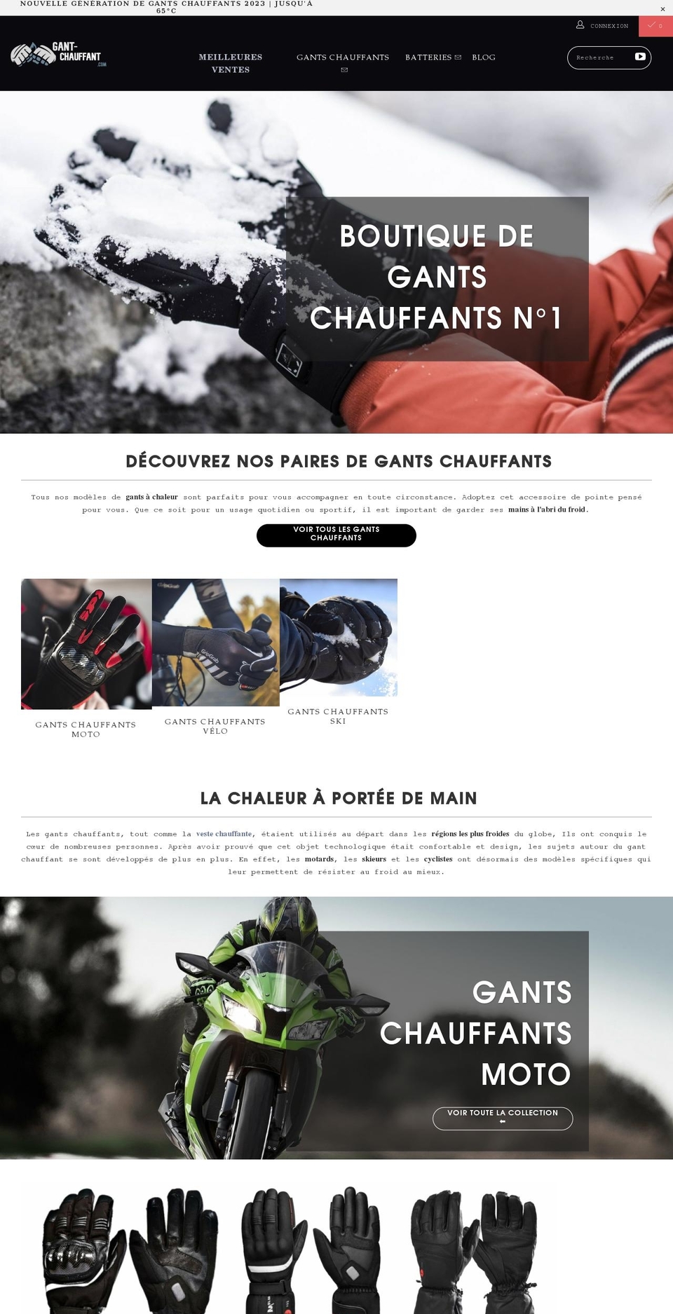 gant-chauffant.com shopify website screenshot