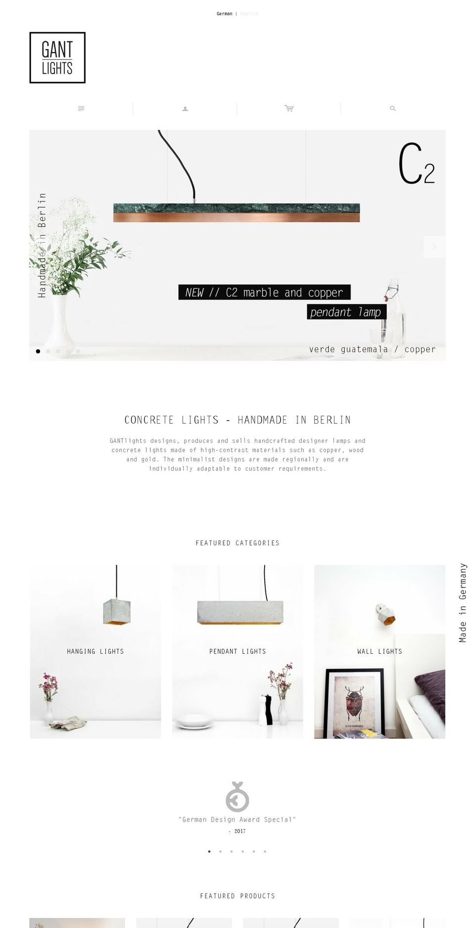gantlights.com — Shopify storefront screenshot