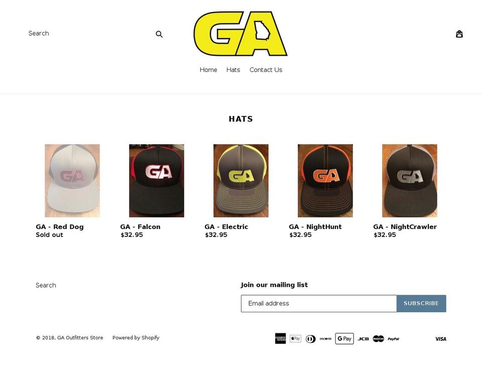 gaoutfitters.com — Shopify storefront screenshot