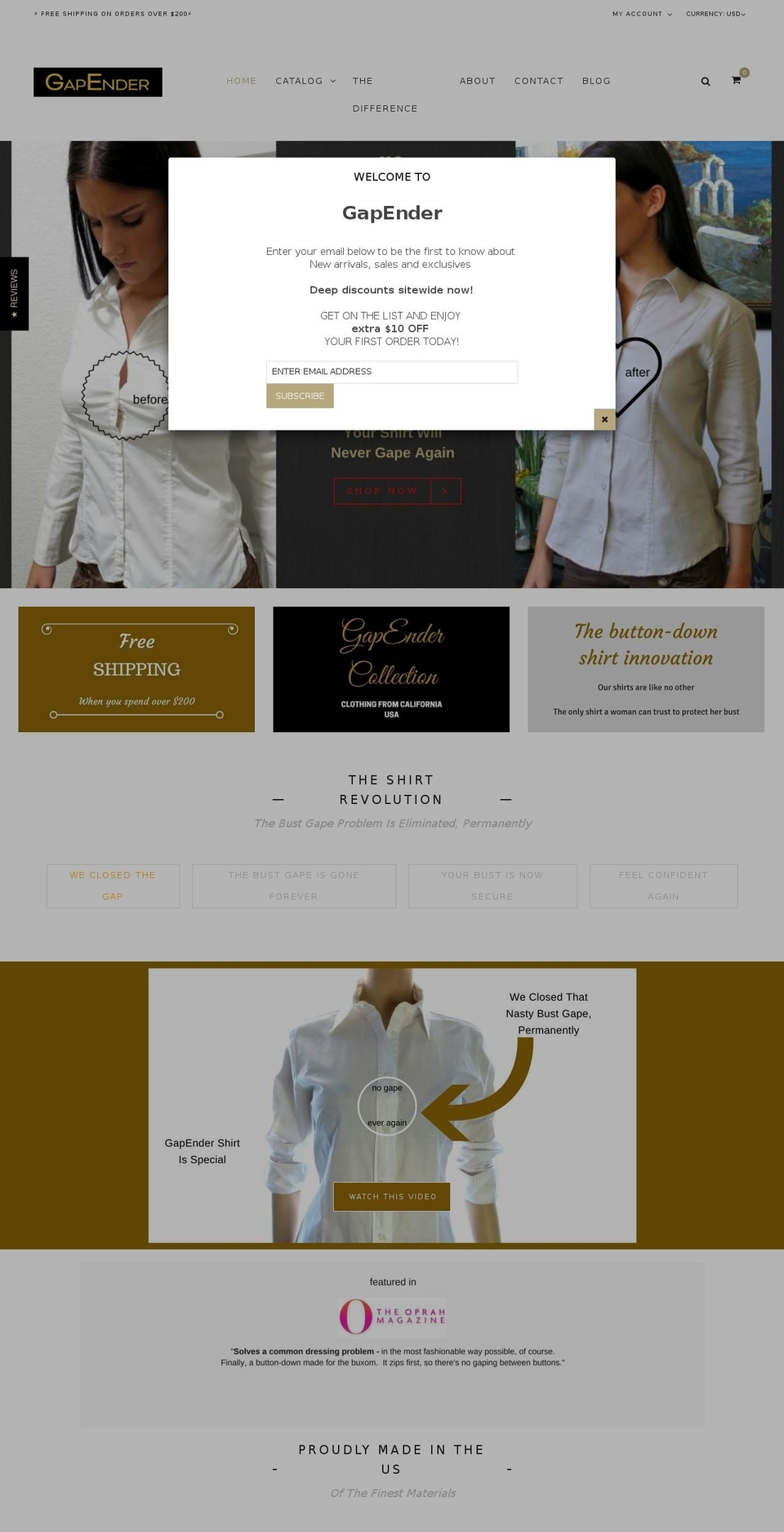 gapender.com — Shopify storefront screenshot