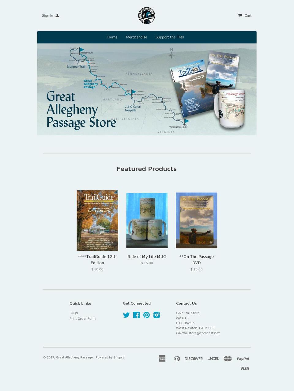 gaptrailstore.org shopify website screenshot