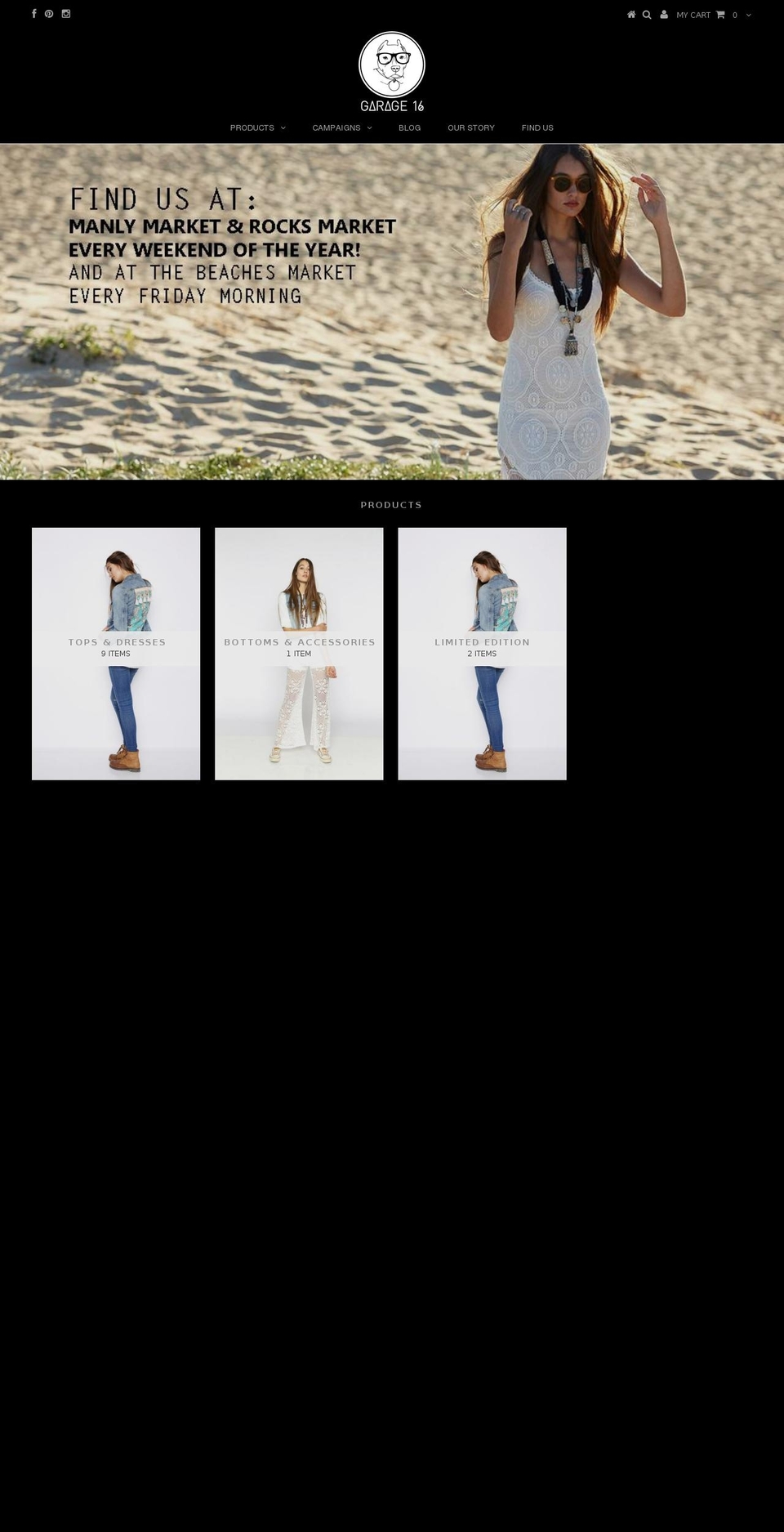 garage-16.com — Shopify storefront screenshot