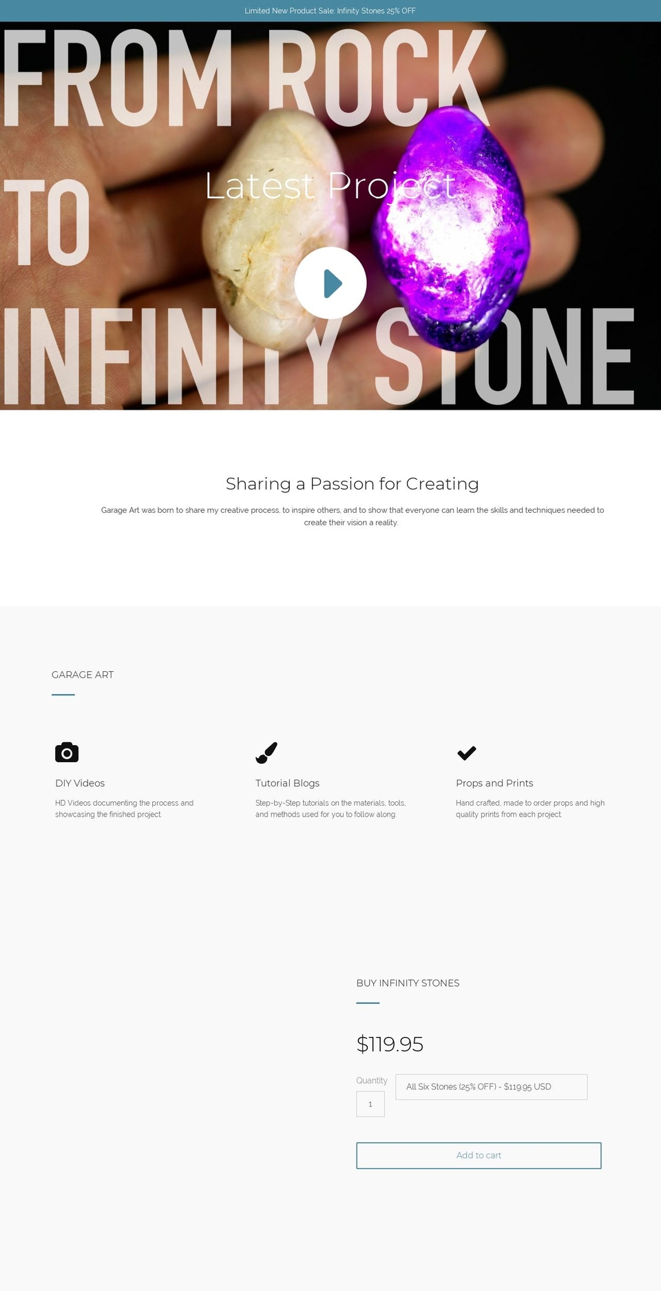 garage-artist.com — Shopify storefront screenshot