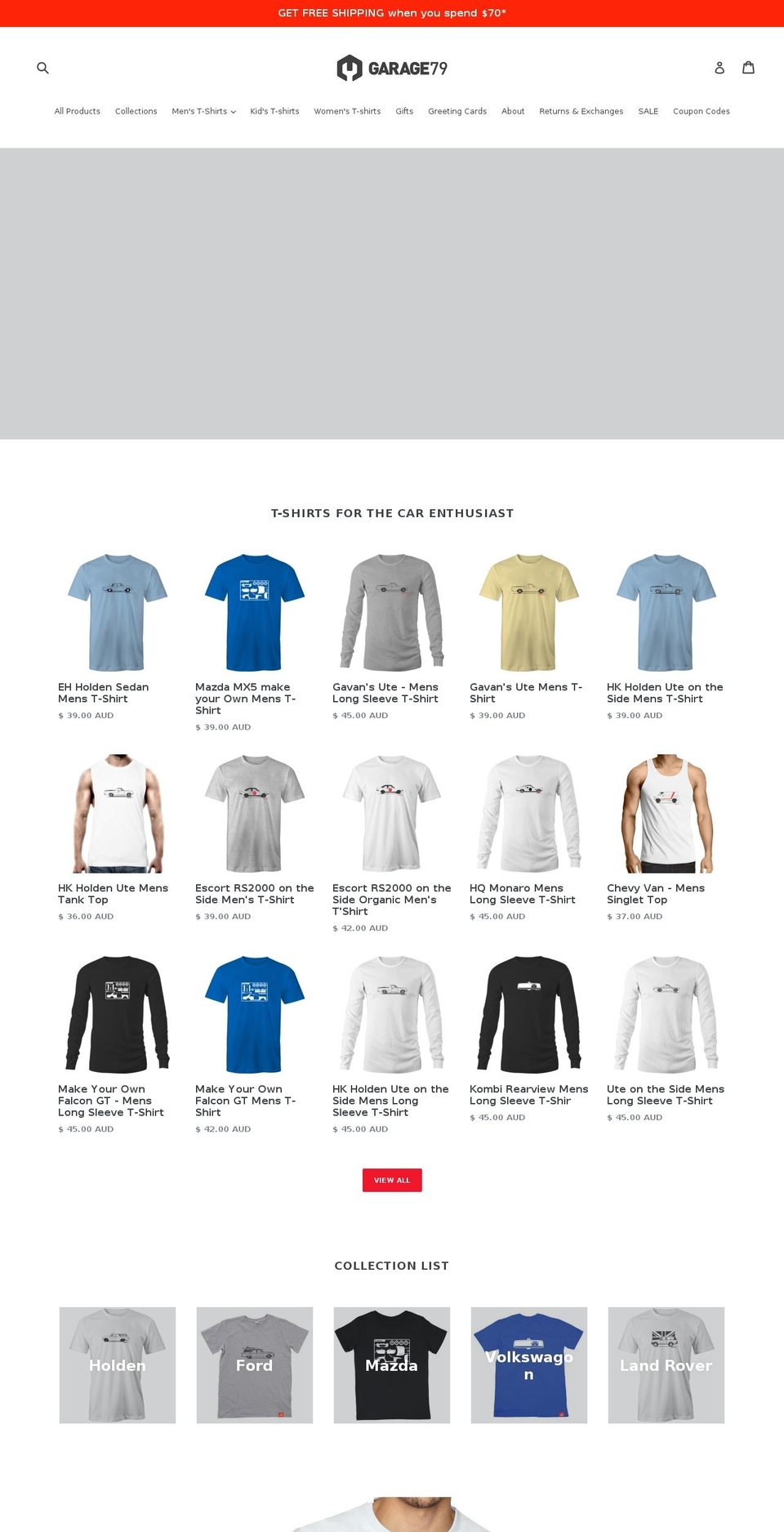 garage79.com — Shopify storefront screenshot