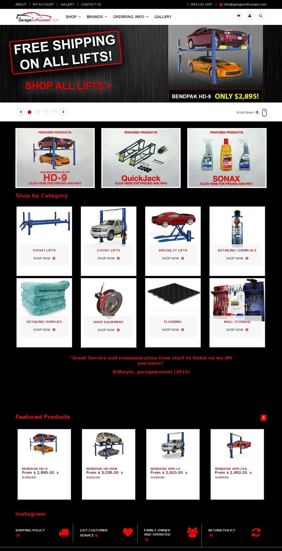 Garage Enthusiast Update Theme Shopify theme site example garageaddict.com
