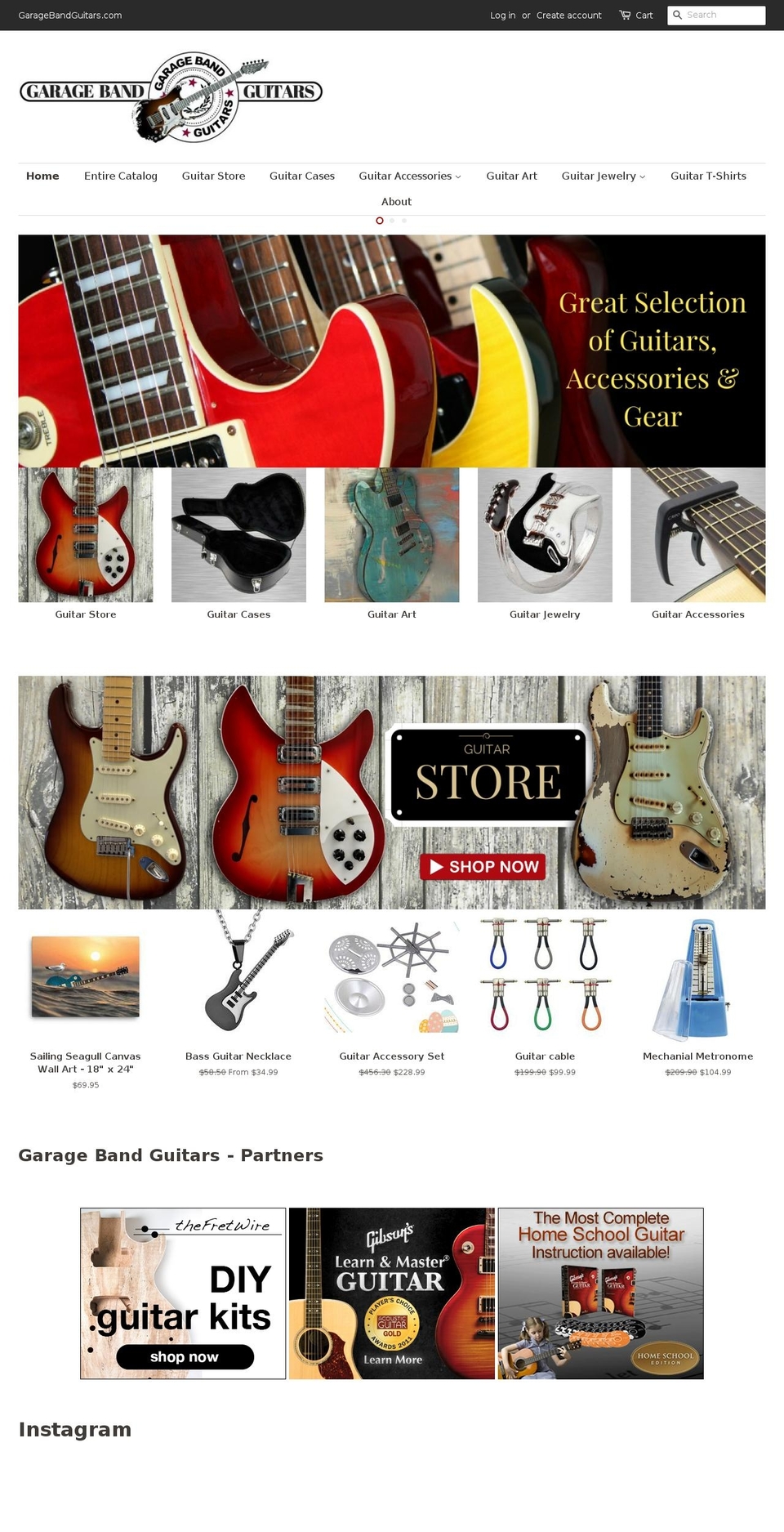 garagebandguitars.com — Shopify storefront screenshot
