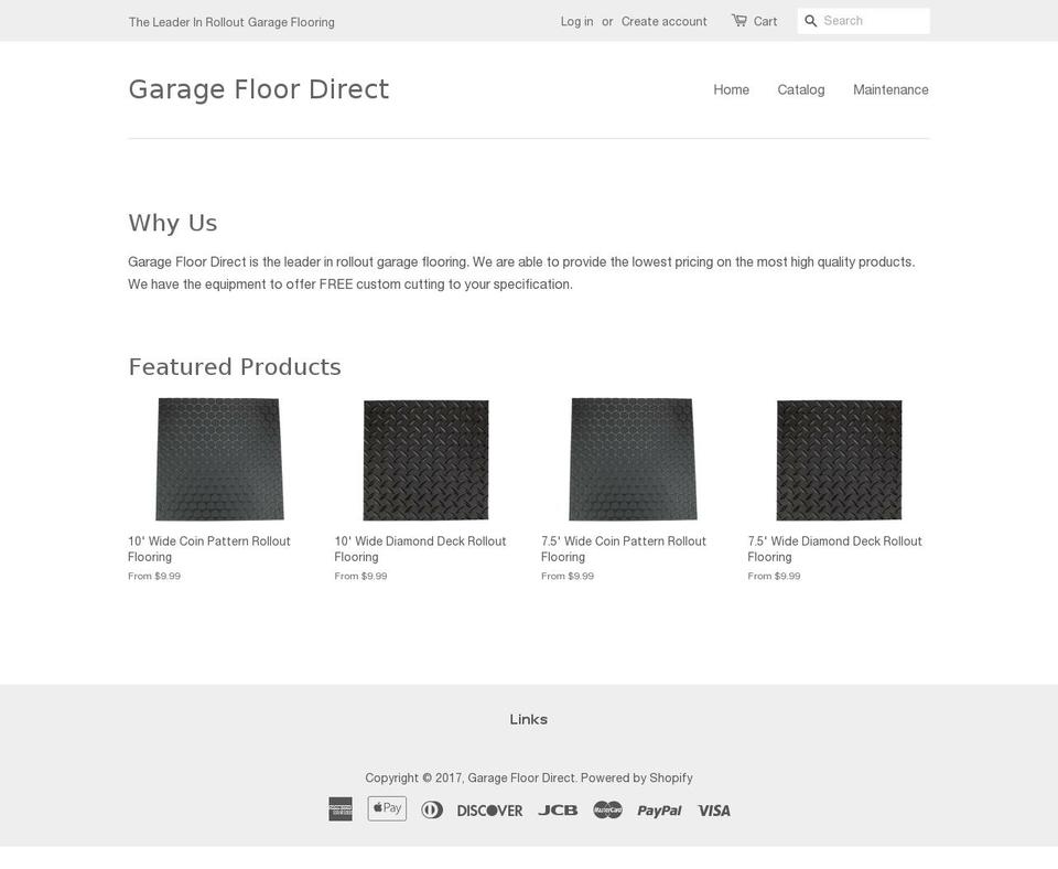 garagefloordirect.com shopify website screenshot