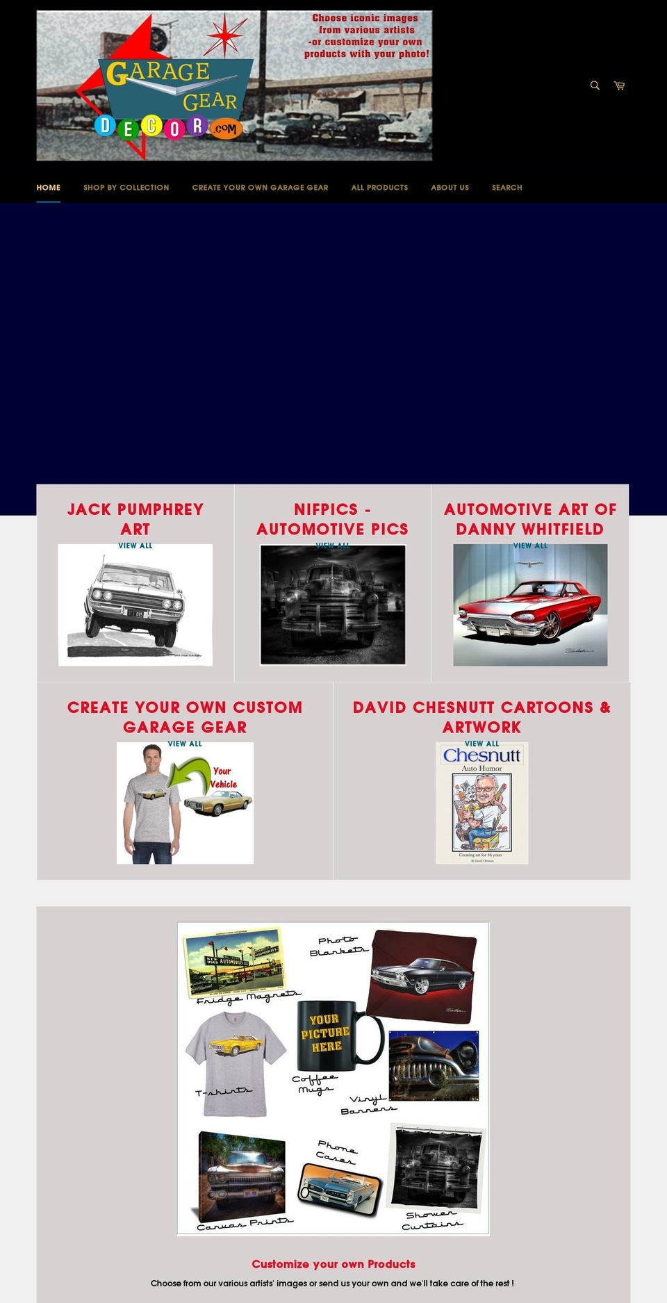 garagegeardecor.net shopify website screenshot