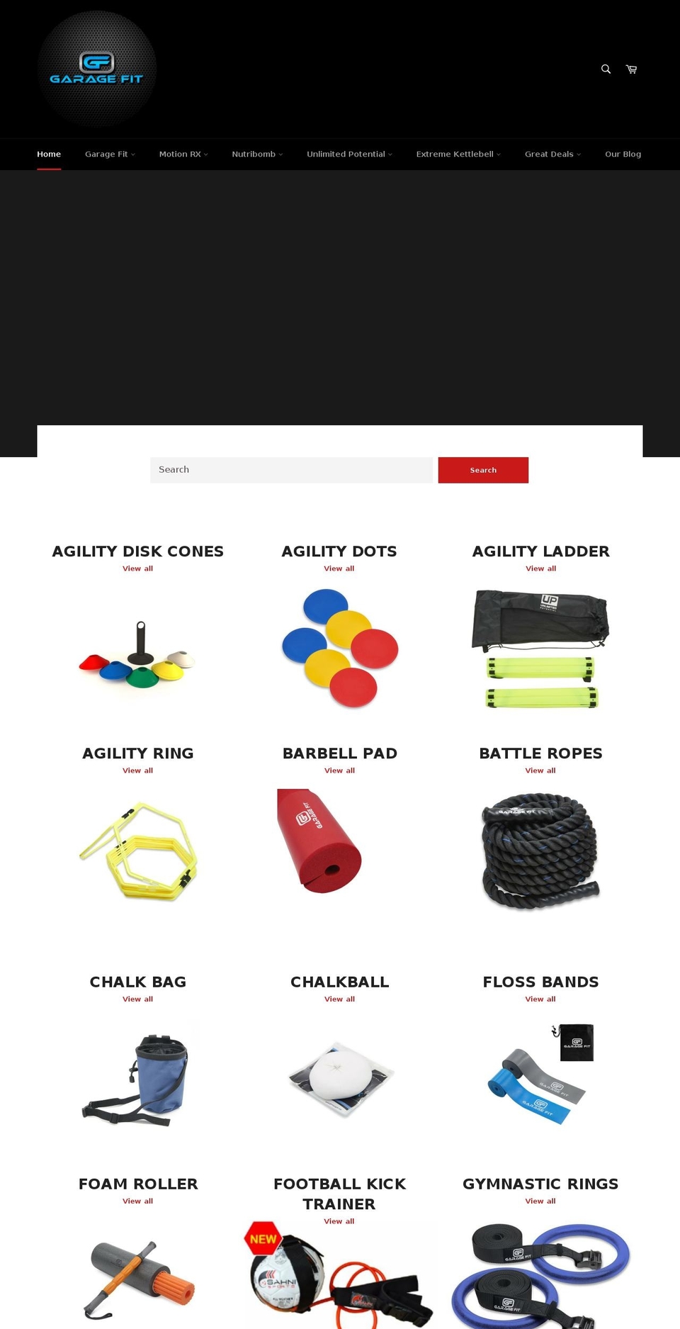 garagegym.net shopify website screenshot