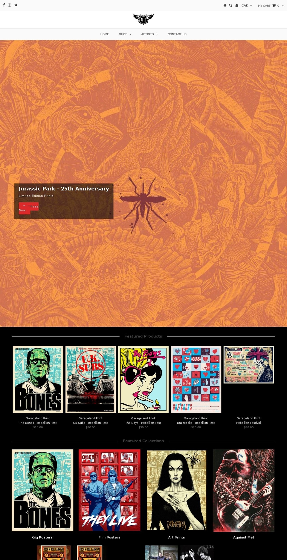 garageland.net shopify website screenshot
