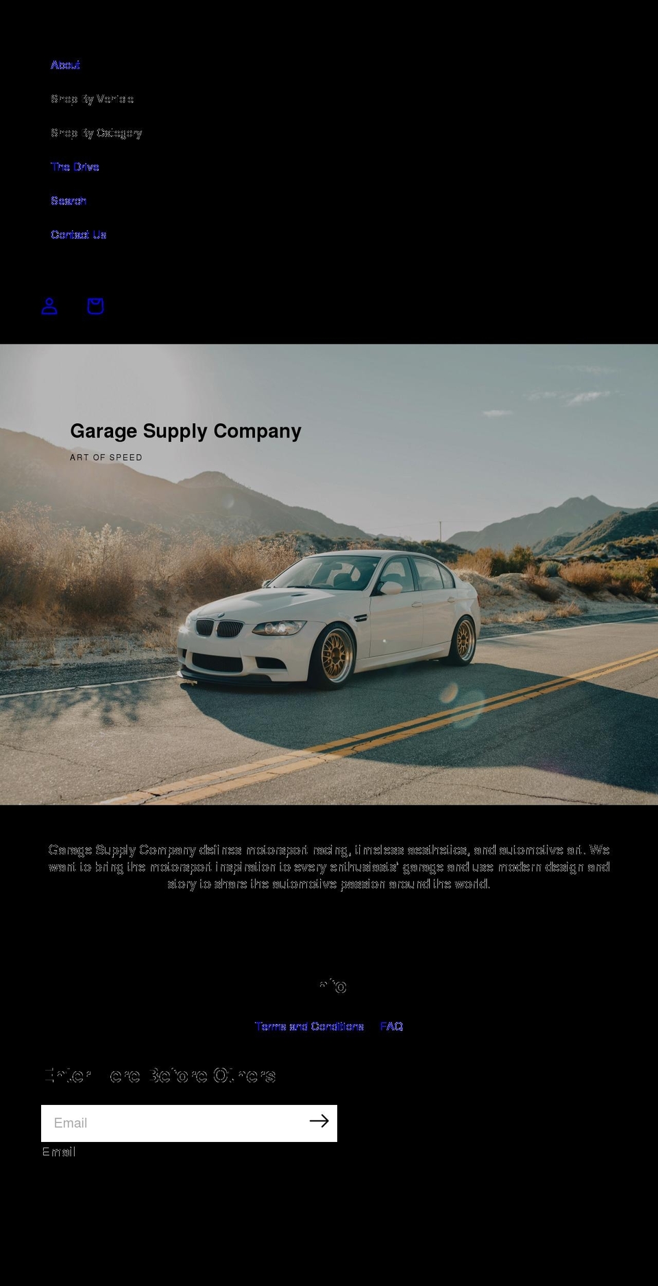 garagesupplyco.com shopify website screenshot