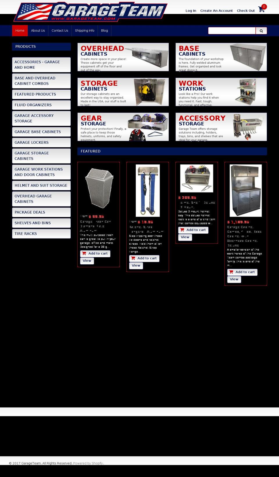 garageteam.com shopify website screenshot
