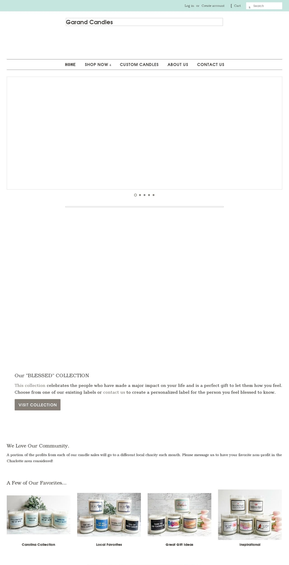 garandcandles.com shopify website screenshot