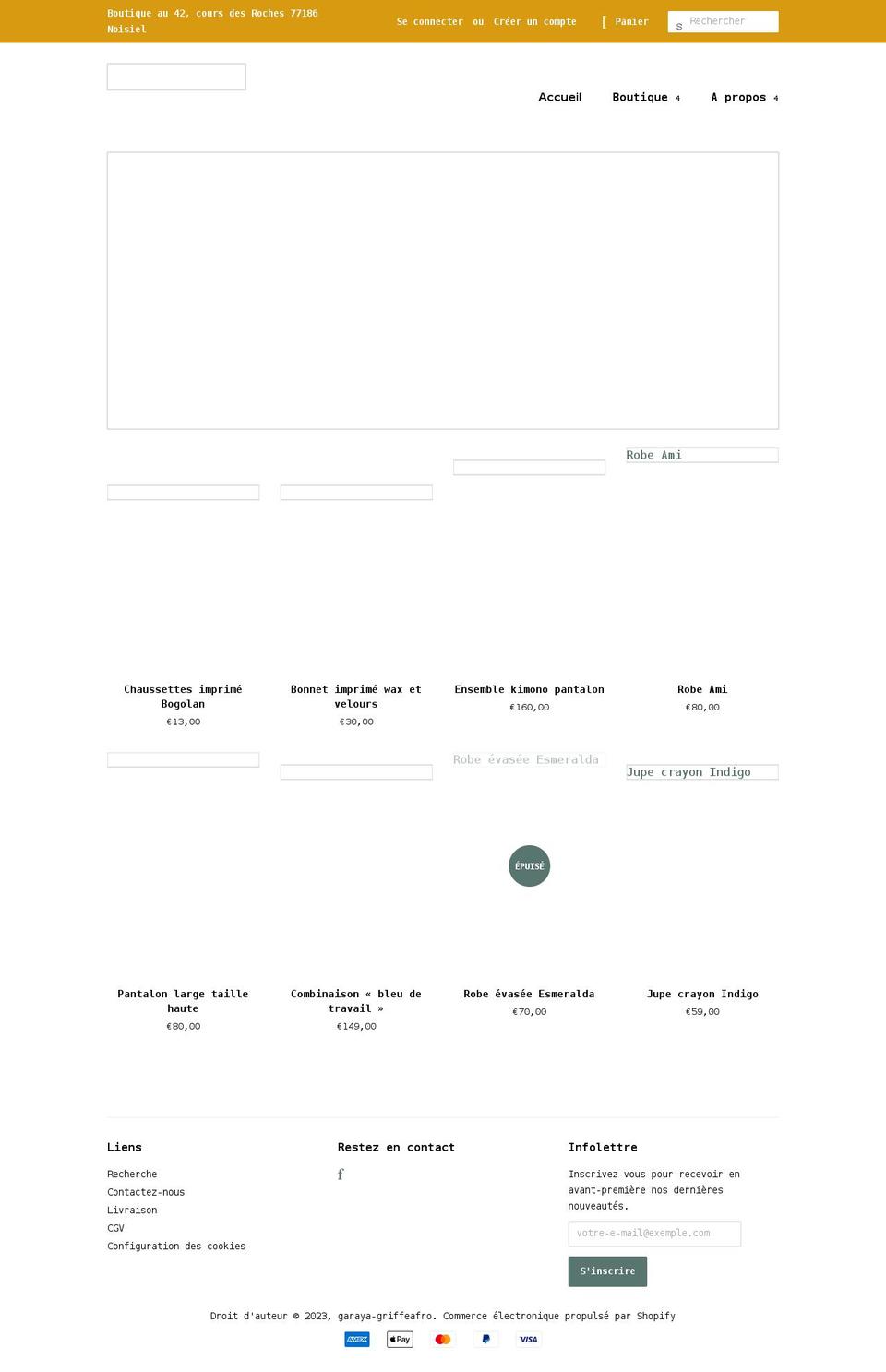 garaya-griffeafro.com shopify website screenshot