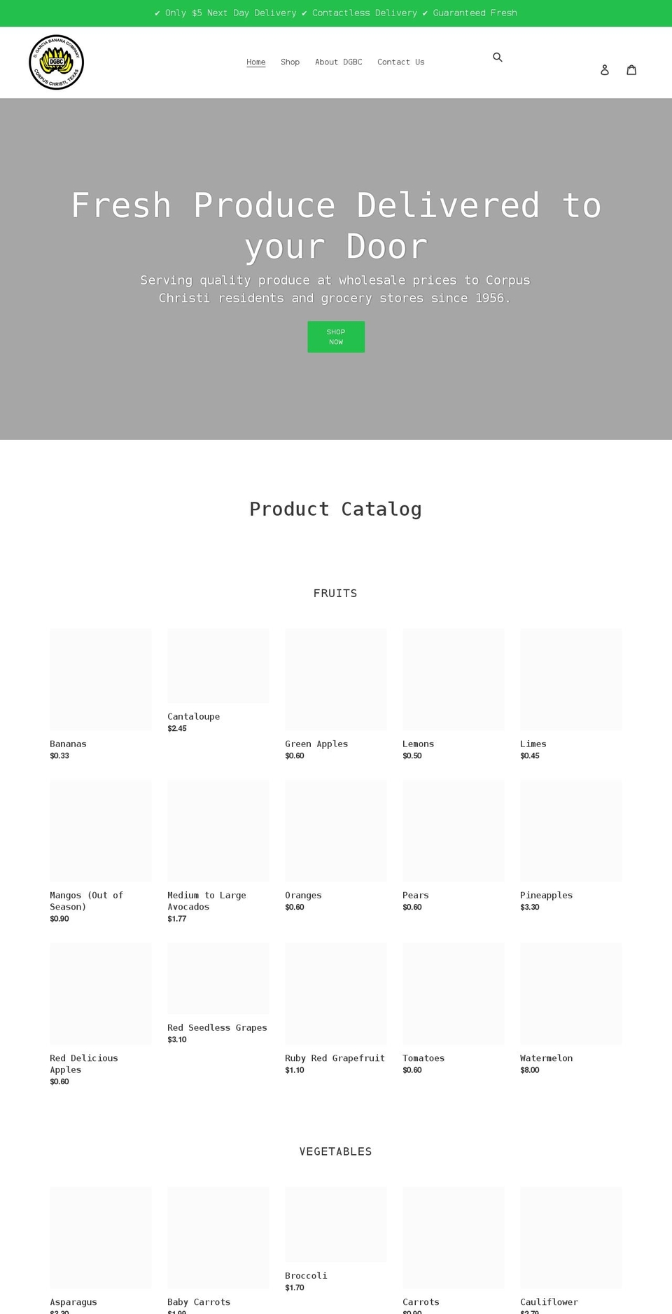 garciabanana.com shopify website screenshot