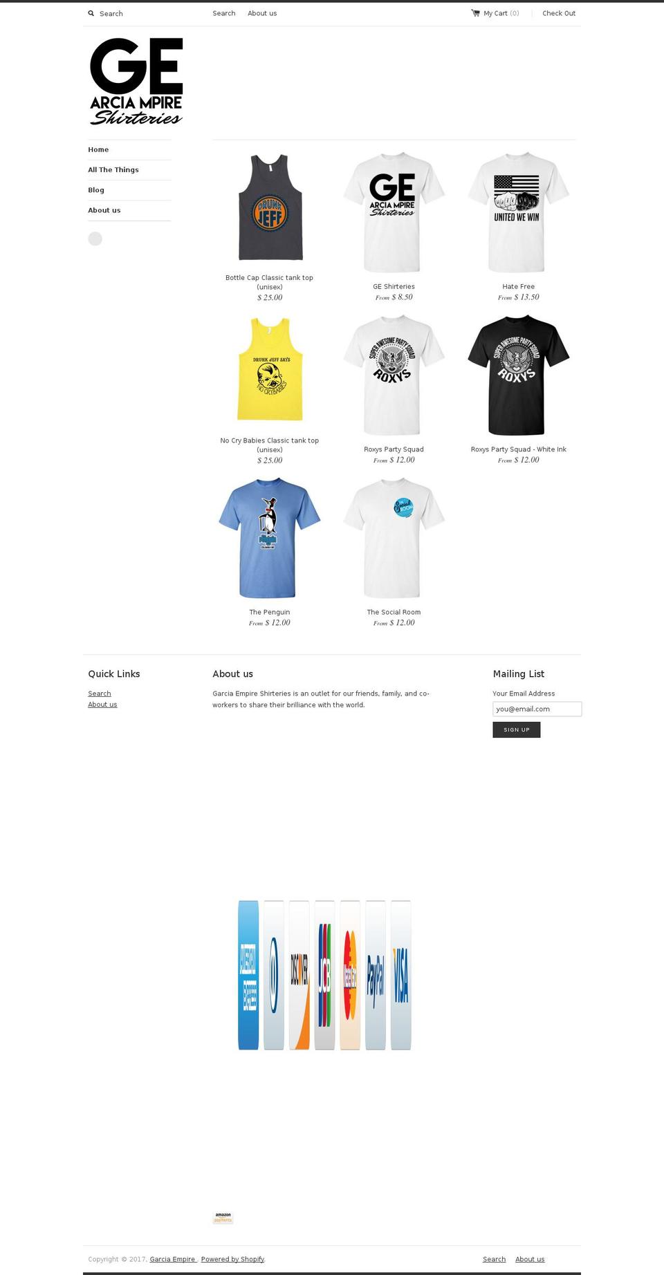garciaempire.com shopify website screenshot