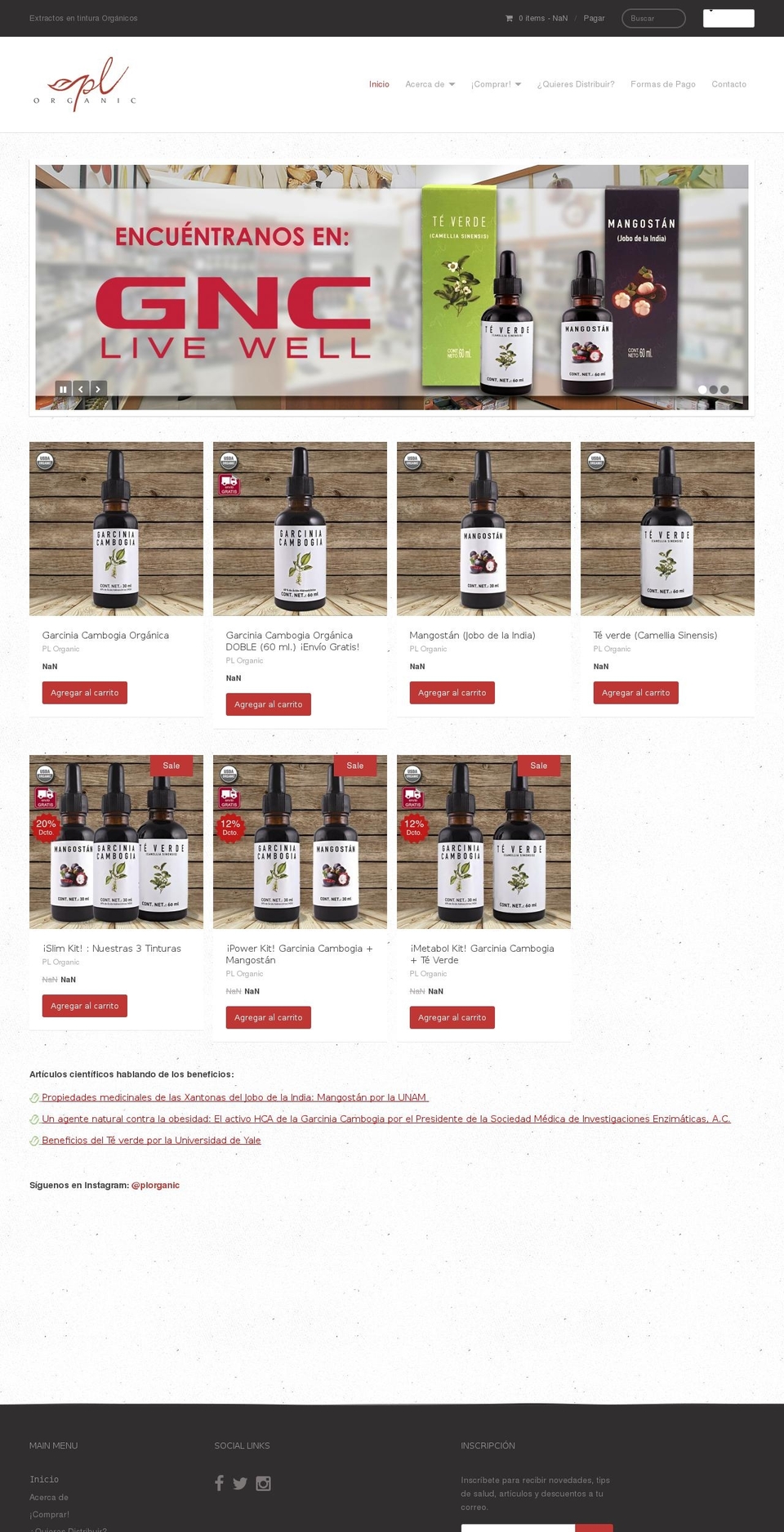 garciniaorganica.com shopify website screenshot
