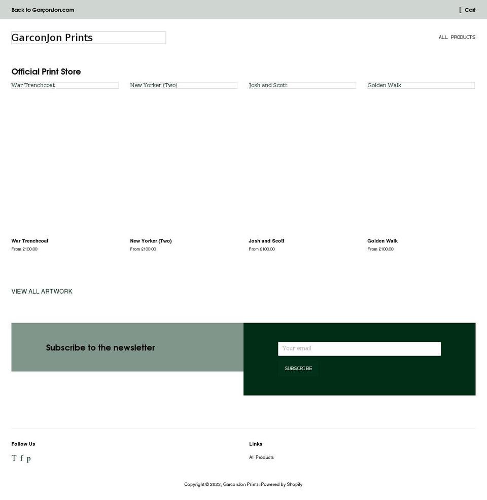 garconjon.myshopify.com shopify website screenshot