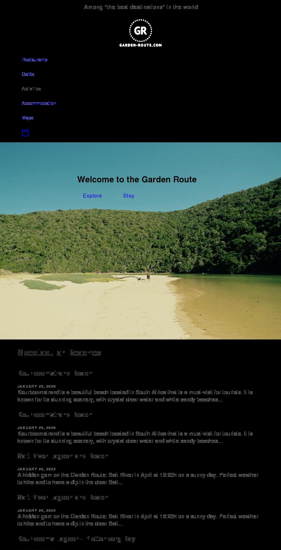 garden-route.com shopify website screenshot