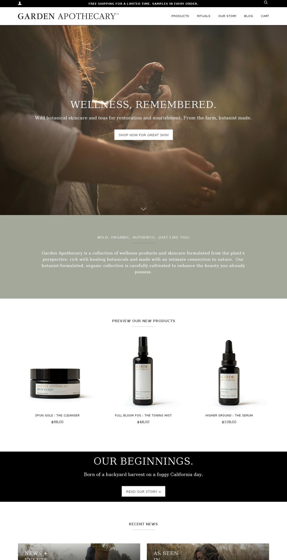 gardenapothecary.com shopify website screenshot