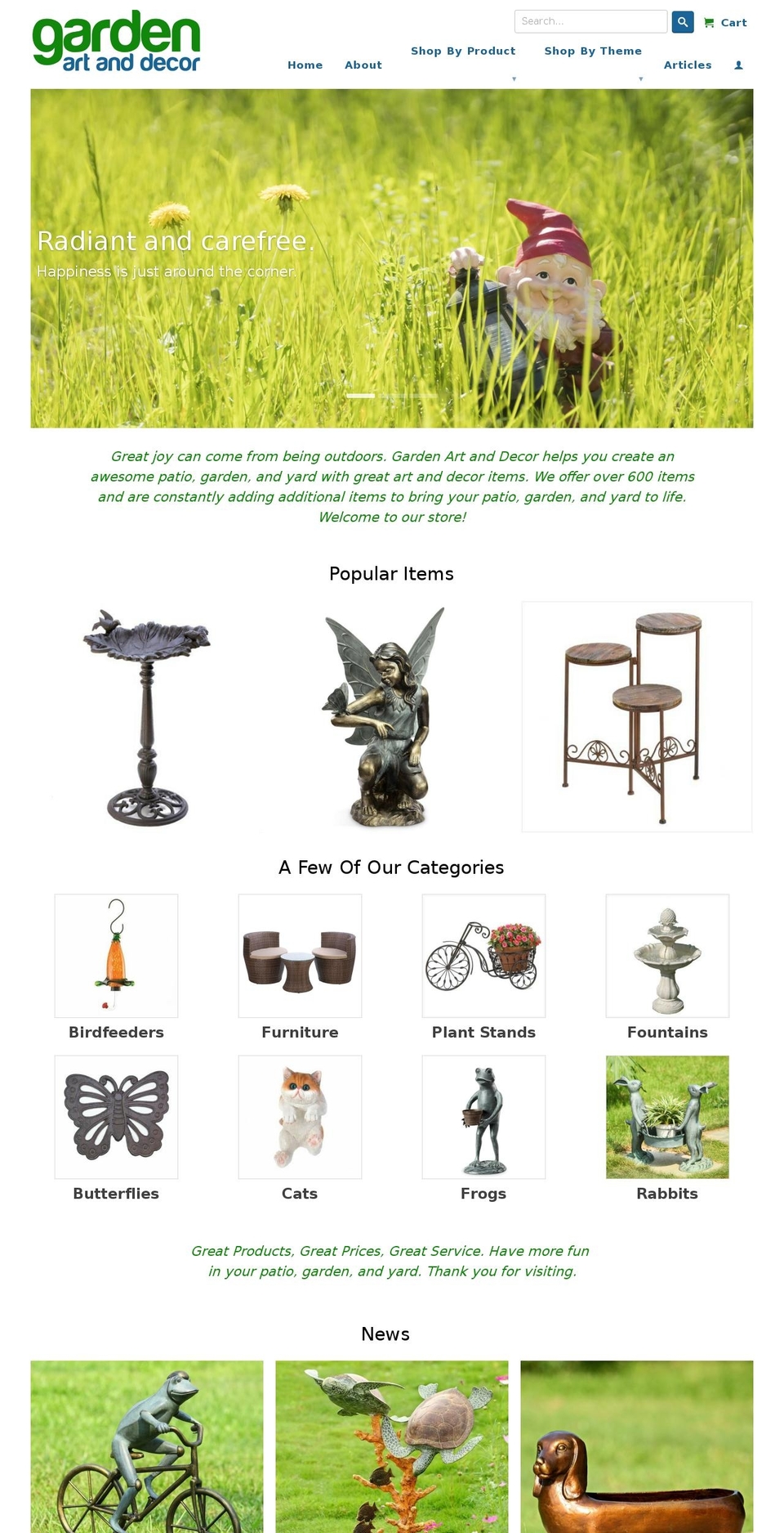 gardenartanddecor.com shopify website screenshot
