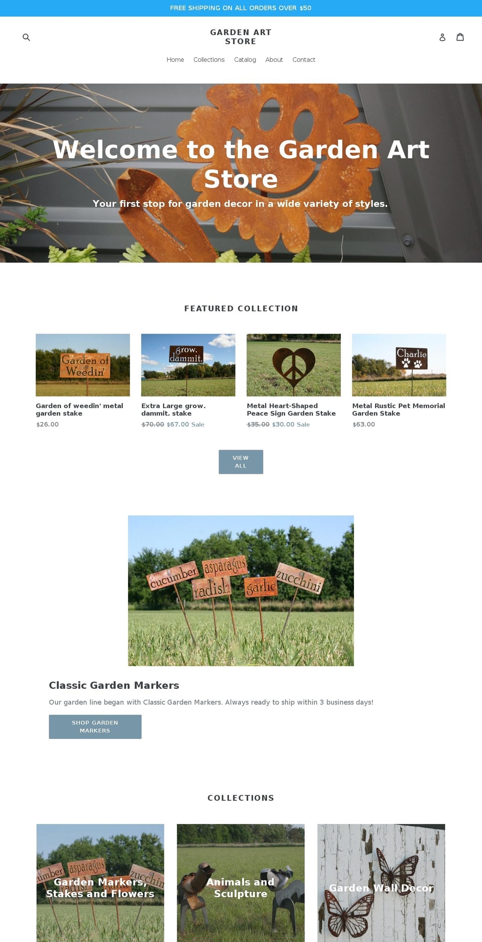 Theme Day 1 Shopify theme site example gardenartstore.com
